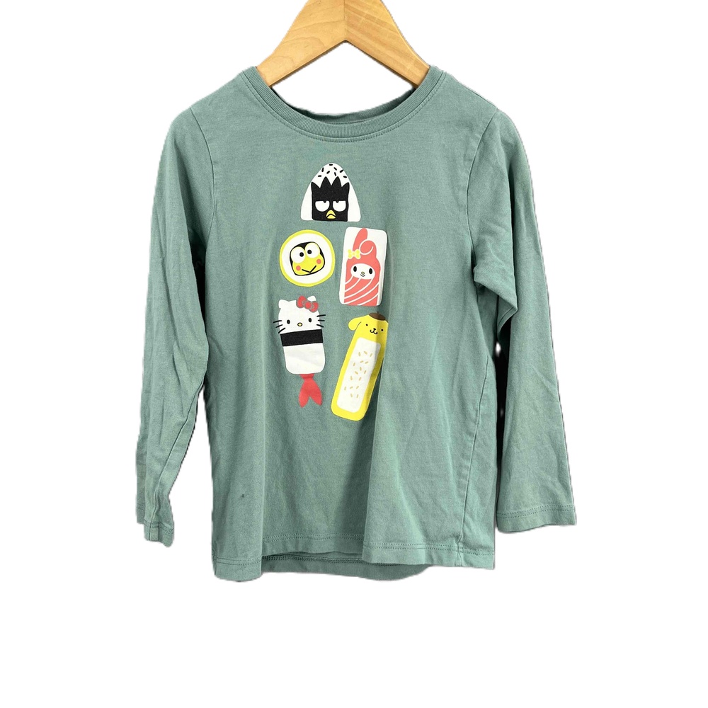 Tea x Hello Kitty Sushi‎ Graphic Long Sleeve Unisex T-Shirt Green Size 4